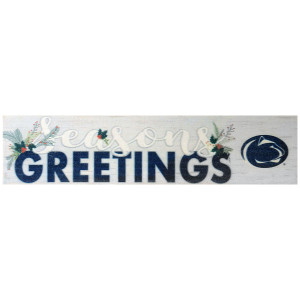 Seasons Greetings sign with athletic logo image